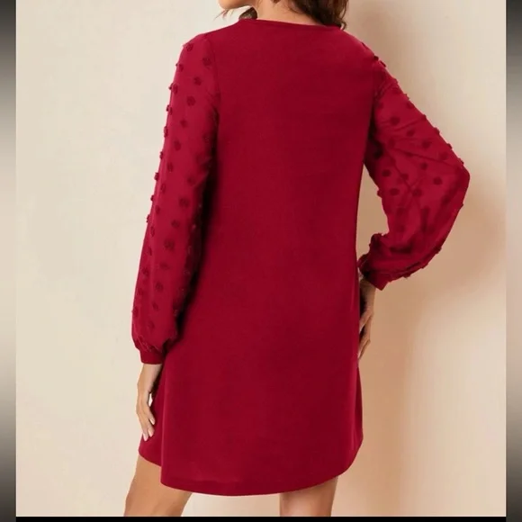 SHEIN Swiss Dot Side Dress Sz: M - Picture 2 of 5